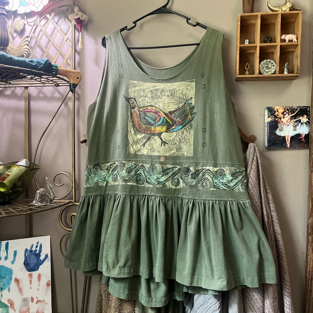 Vintage Blue fish baby doll Tank with detachable skirt 1986